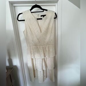 BCBGmaxazria white lace tiered dress size 8
